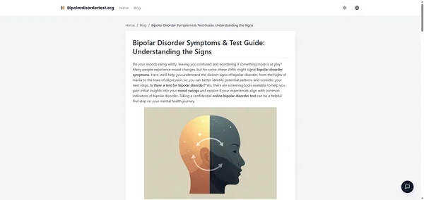 Bipolar Disorder Symptoms Test Guide: Understanding the Signs
