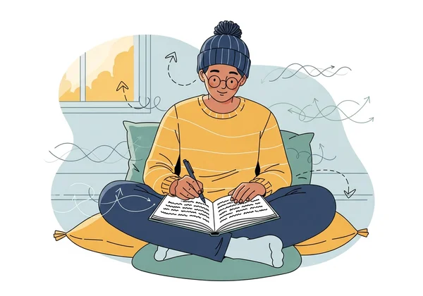 Person journaling to track bipolar mood swings