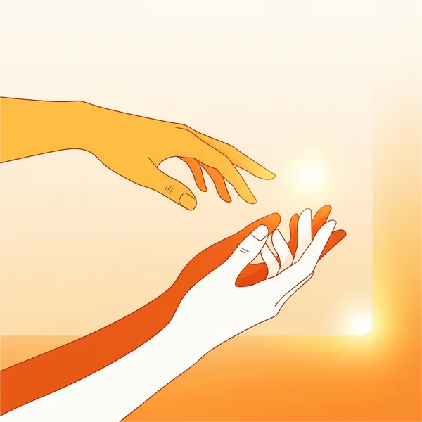 Abstract image of supportive hands, representing professional help