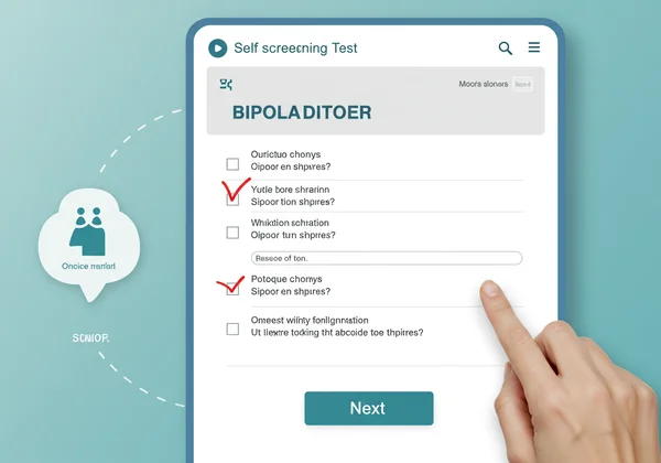 Screenshot of a bipolar screening test interface