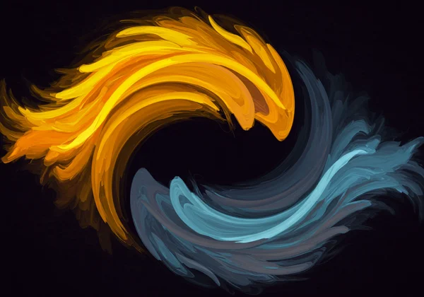 Abstract representation of bipolar mood cycles, highs and lows.