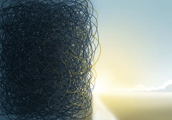 Abstract art showing path from chaos to clarity.