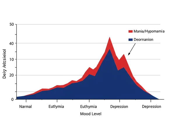 Graph showing cyclical mood shifts in bipolar disorder