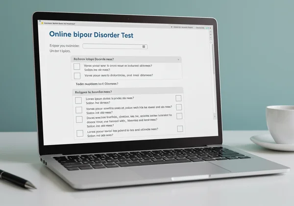 Screenshot of an online bipolar disorder screening test.